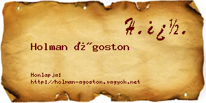 Holman Ágoston névjegykártya